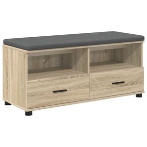 vidaXL Flurbank mit Kissen mit Speicher Sonoma-Eiche 100 x 38 x 46 cm