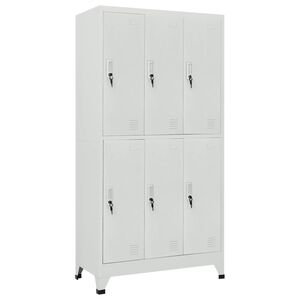 vidaXL Schlie&szlig;fachschrank mit 6 F&auml;chern Stahl 90x45x180 cm Grau