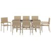vidaXL Garten Essgruppe 9 pcs Beige Poly-Rattan