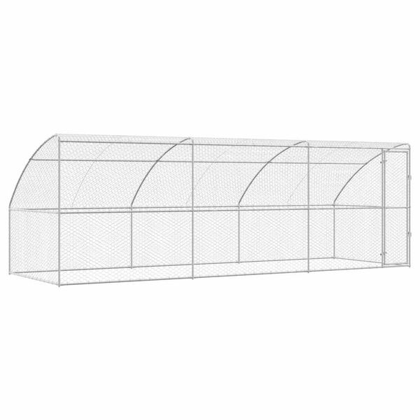 vidaXL Hundek&auml;fig 3 pcs Silber 6 x 2 x 2 m Verzinkter Stahl