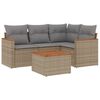 vidaXL 5-tlg. Garten-Sofagarnitur mit Kissen Beige Poly Rattan