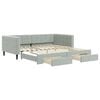 vidaXL Tagesbett Ausziehbar mit Schubladen Hellgrau 100x200 cm Samt