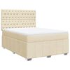 vidaXL Boxspringbett mit Matratze Creme 160x200 cm Stoff