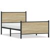 vidaXL Metallbett ohne Matratze Sonoma-Eiche 100x200 cm