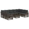 vidaXL Gartensofa-set 10 stk. Grau Poly-Rattan