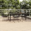 vidaXL 7-tlg. Garten-Essgruppe Schwarz Poly Rattan