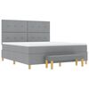 vidaXL Boxspringbett mit Matratze Hellgrau 180 x 200 cm Stoff
