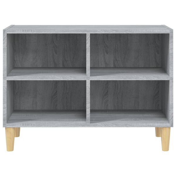 vidaXL TV-Schrank mit Massivholz-Beinen Grau Sonoma 69,5x30x50 cm