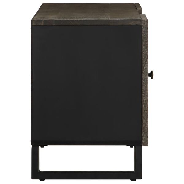 vidaXL TV-Schrank Schwarz 105x33x46 cm Massivholz Mango