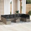 vidaXL Sofa Set mit Kissen 11 pcs Hellgrau Poly-Rattan