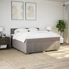 vidaXL Boxspringbett mit Matratze Taupe 180x200 cm Stoff