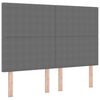 vidaXL LED Kopfteil mit LED-Lichtleisten Hellgrau 144 cm Cordstoff