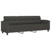 vidaXL 3-Sitzer-Sofa mit Hocker Dunkelgrau 210 cm Mikrofasergewebe