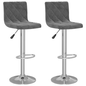 vidaXL Barhocker 2 Stk. Dunkelgrau Samt
