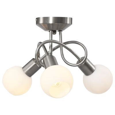 vidaXL Deckenleuchte mit Keramik-Lampenschirmen für 3 E14 Glühlampen