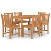 vidaXL 7-teiliges Garten-Ess-Set 120 x 70 cm Massivholz Teak