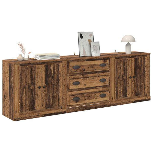 vidaXL Sideboards 3 pcs Altholz 70 x 35,5 x 67,5 cm Holzwerkstoff