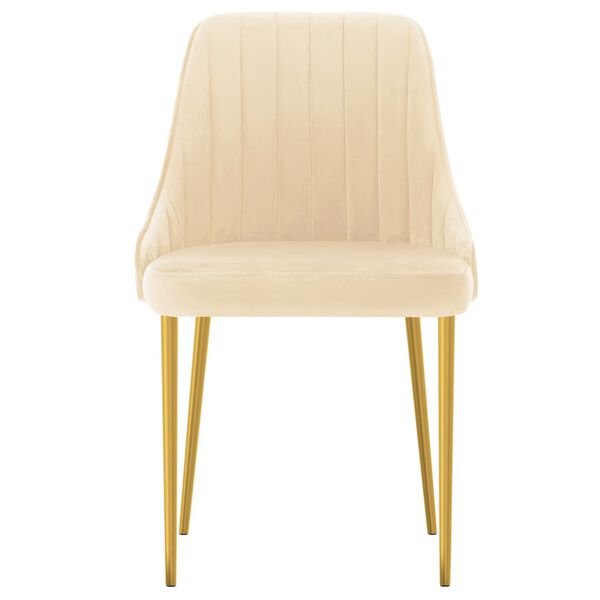 vidaXL Esszimmerst&uuml;hle 6 Stk. Creme Samt