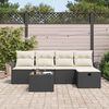 vidaXL Gartensofa-set mit Kissen 6 pcs Schwarz und Creme Poly-Rattan