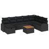 vidaXL Gartensofa-set mit Kissen 9 pcs Schwarz Poly-Rattan