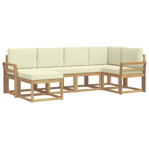 vidaXL Outdoor-Sofagarnitur 6 stk. Wei&szlig; und Creme Polyester