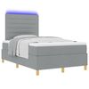 vidaXL LED Boxspringbett mit Matratze Hellgrau 120 x 200 cm Stoff