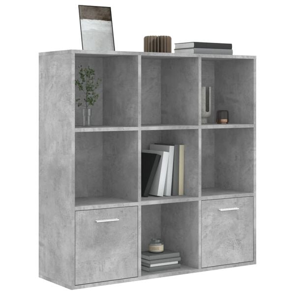vidaXL Bücherregal Betongrau 98x30x98 cm Holzwerkstoff