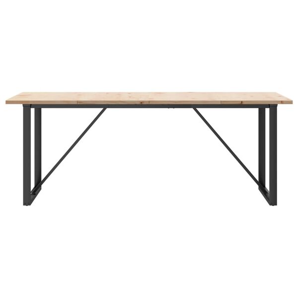 vidaXL Esstisch O-Gestell 200x100x75,5cm Massivholz Kiefer & Stahl