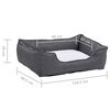vidaXL Hundebett Grau-Wei&szlig; 110,5x80,5x26 cm Fleece Leinenoptik