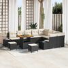 vidaXL Gartensofa-set mit Kissen 12 pcs Schwarz Poly Rattan