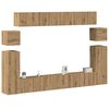 vidaXL 8-tlg. TV-Schrank-Set Wandmontage Artisan-Eiche Holzwerkstoff
