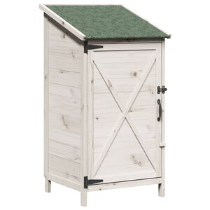 vidaXL Gartenschuppen Wei&szlig; 59,5 x 56 x 113,5 cm Massivholz aus Fichte