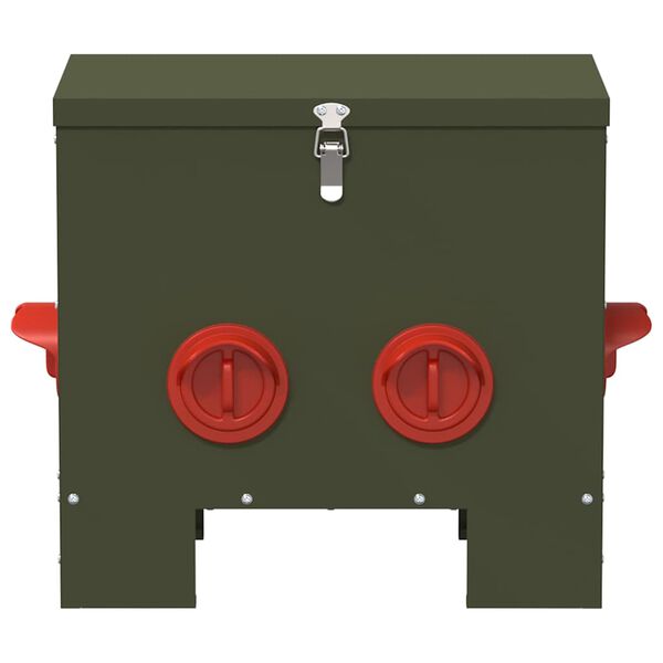 vidaXL H&uuml;hnerf&uuml;tterer Olive Gr&uuml;n 40,5 x 25 x 38 cm Kaltgewalzter Stahl