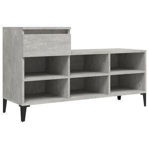 vidaXL Schuhregal Betongrau 102x36x60 cm Holzwerkstoff