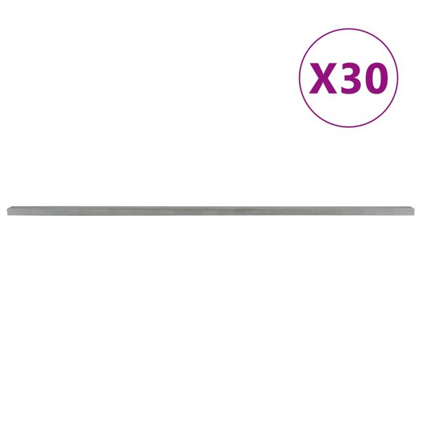 vidaXL Zaunpfosten 30 Stk. Silbern 220 cm Stahl