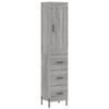 vidaXL Highboard Grau Sonoma 34,5x34x180 cm Holzwerkstoff