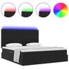 vidaXL Bett mit LED-Lichtleisten Schwarz 200 x 200 cm Samt