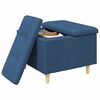 vidaXL Knopf Hocker mit Kissen Blau 60 x 60 x 45 cm Stoff