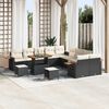 vidaXL Gartensofa-set mit Kissen 17 pcs Schwarz und Creme Poly-Rattan