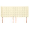vidaXL Kopfteil mit Ohren Creme 203x16x118/128 cm Kunstleder