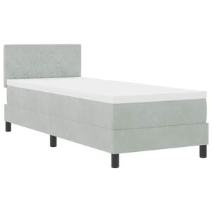 vidaXL LED Boxspringbett mit Kopfteil Hellgrau 80 x 200 cm Samt