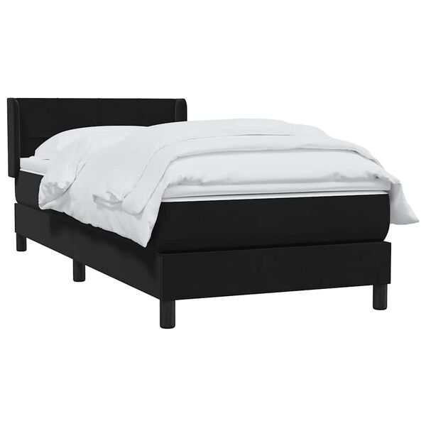 vidaXL Boxspringbett mit Matratze Schwarz 90x210 cm Samt