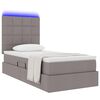 vidaXL Bett mit Stauraum und LED mit LED Taupe 90 x 200 cm Polyester