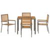 vidaXL Garten Essgruppe 5 pcs Grau und Braun Poly-Rattan