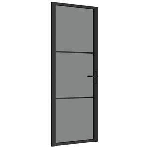 vidaXL Innent&uuml;r 76x201,5 cm Schwarz ESG-Glas und Aluminium