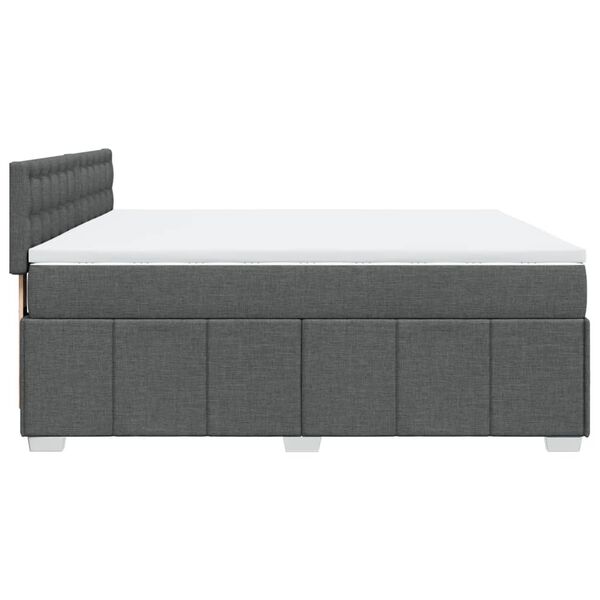 vidaXL Boxspringbett mit Matratze Dunkelgrau 180x200 cm Stoff
