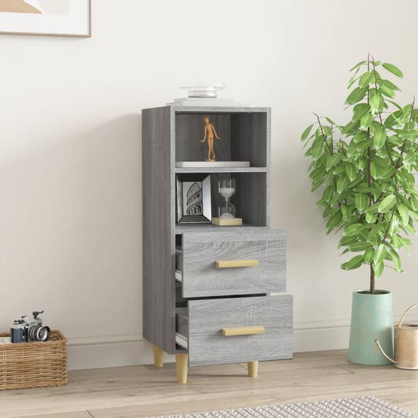 vidaXL Sideboard Grau Sonoma 34,5x34x90 cm Holzwerkstoff