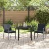 vidaXL Garten Essgruppe 3 pcs Schwarz und Grau PE-Rattan