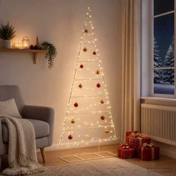 vidaXL Metall Weihnachtsbaum KUOPIO 210 cm Pulverbeschichteter Stahl