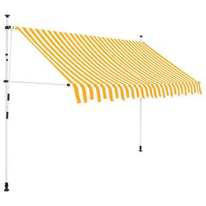 vidaXL Einziehbare Markise Handbetrieben 250 cm Orange/Wei&szlig; Gestreift